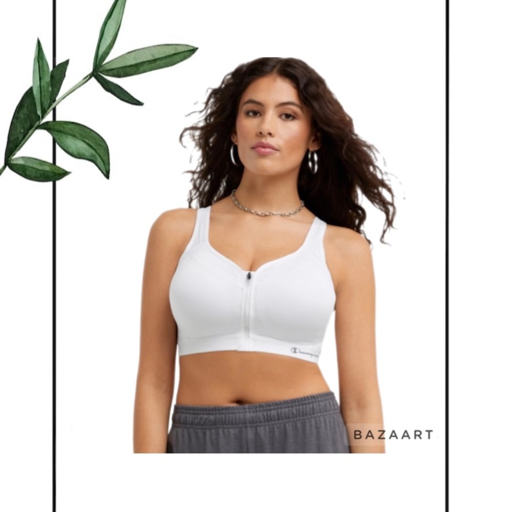 Champion Women's Motion Control Zip Front Sport Bra
